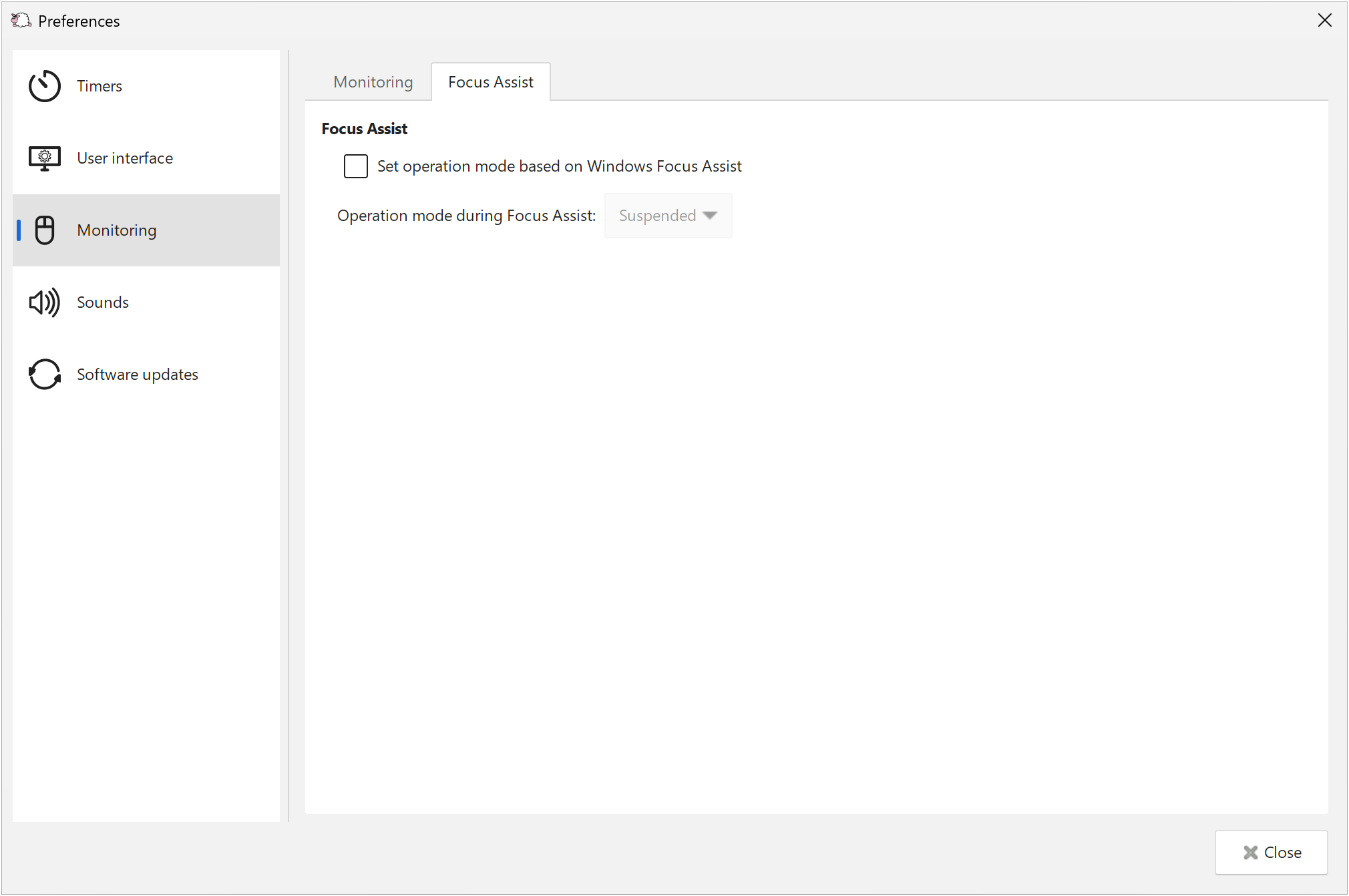 Focus Assist preferences
