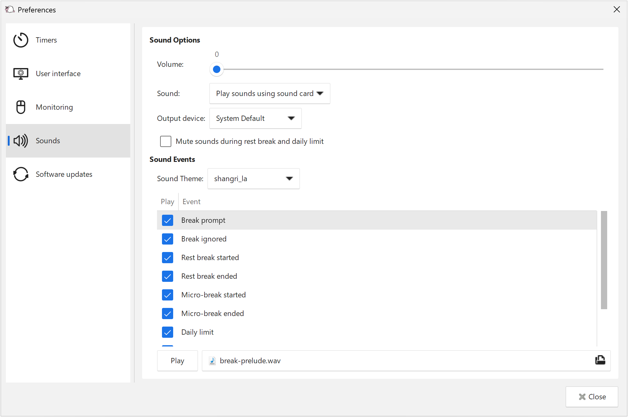Preferences - UI - Sounds
