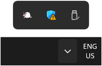 Hidden tray icon