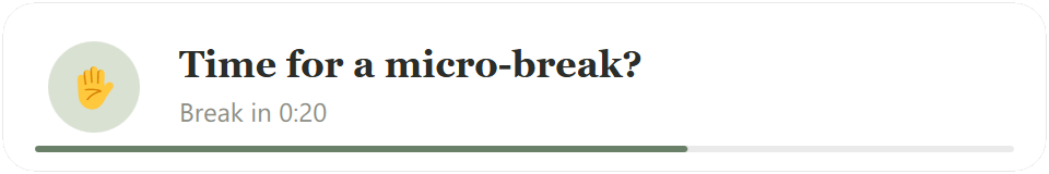 Microbreak prelude window — Sanctuary